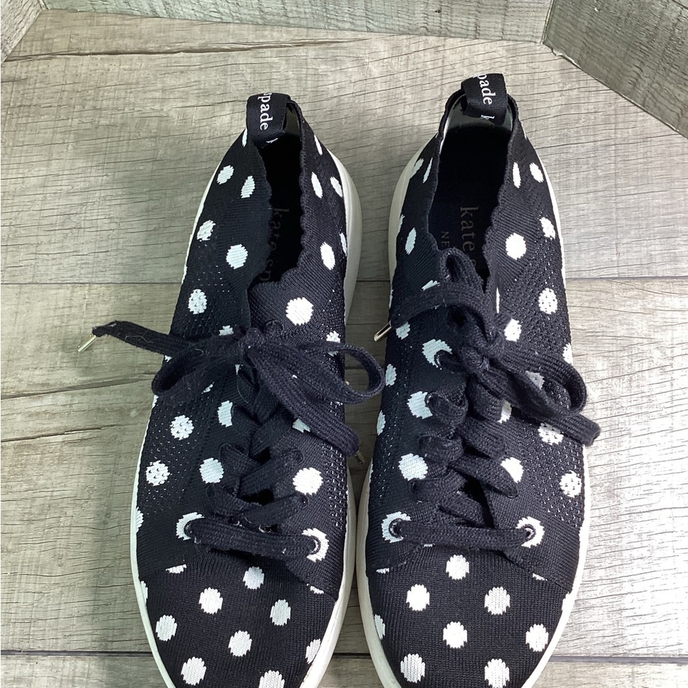 Kate Spade Lift Knit Geo Black white dots Women Size 9.5 - Picture 3 of 8